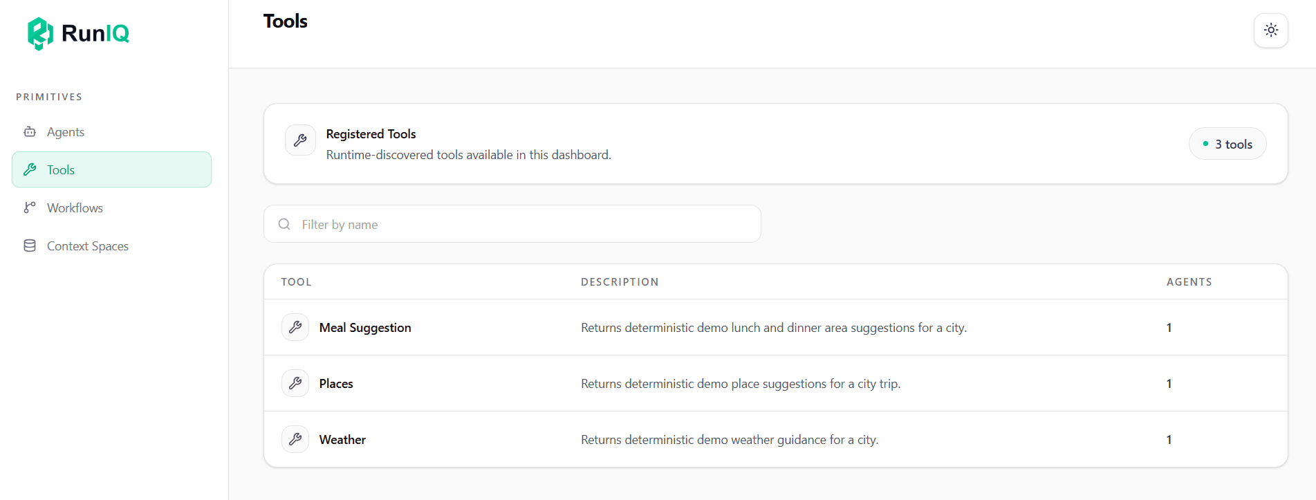 Workflow Travel Planner tools dashboard